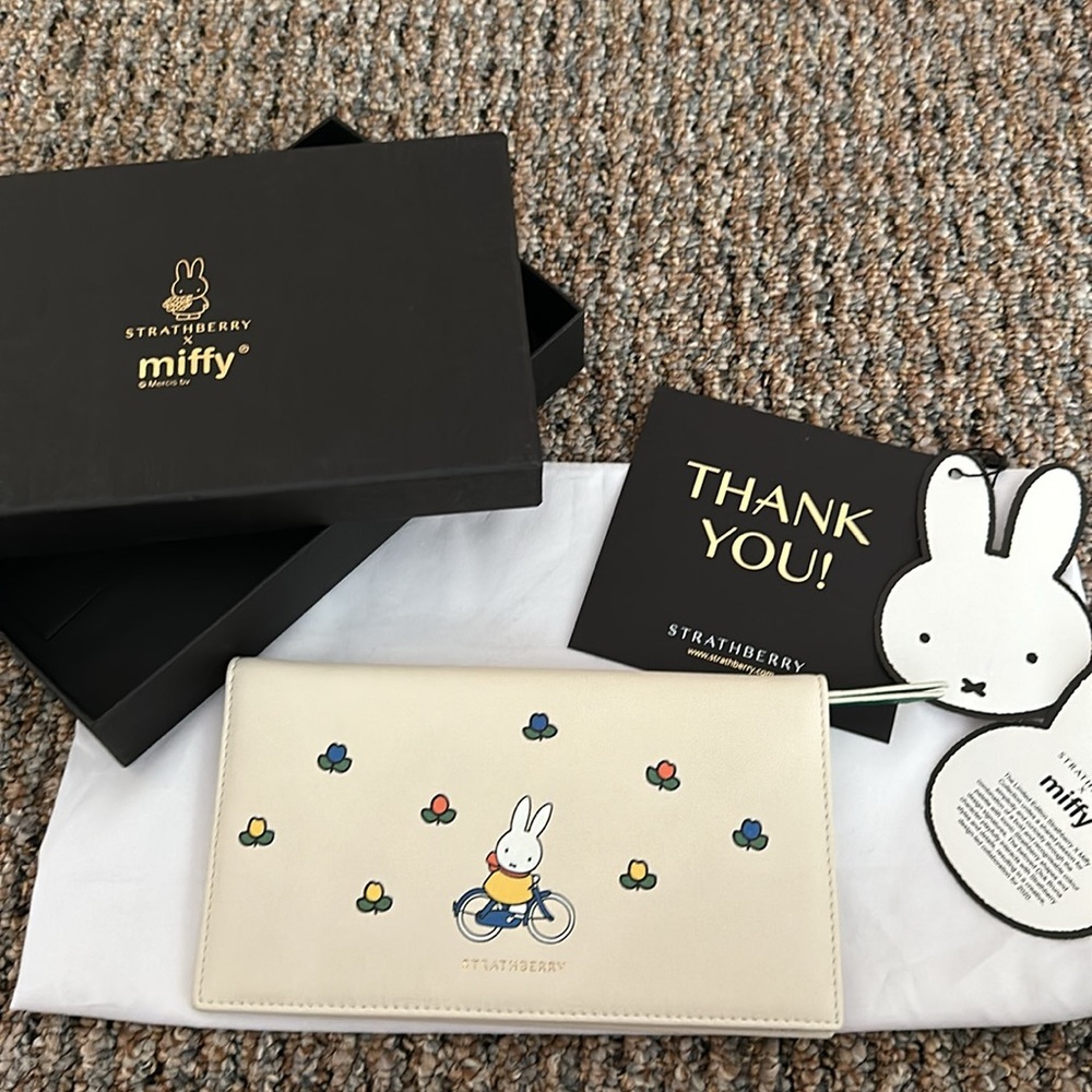 Strathberry Cream Wallet with Miffy Design